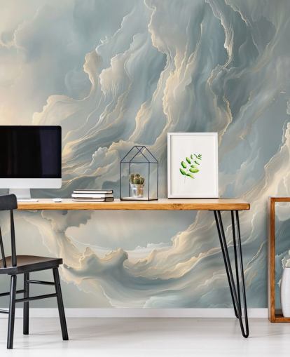 papier peint mural en forme de nuage gris appelé Abstract Ash Grey Clouds pour les chambres et les salons