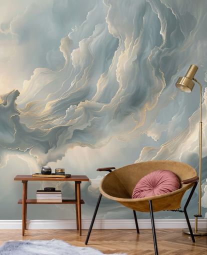 papier peint mural en forme de nuage gris appelé Abstract Ash Grey Clouds pour les chambres et les salons