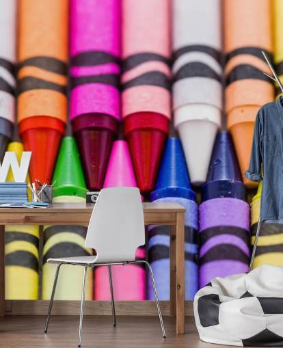 Regnbågsfärgade kritor tapet