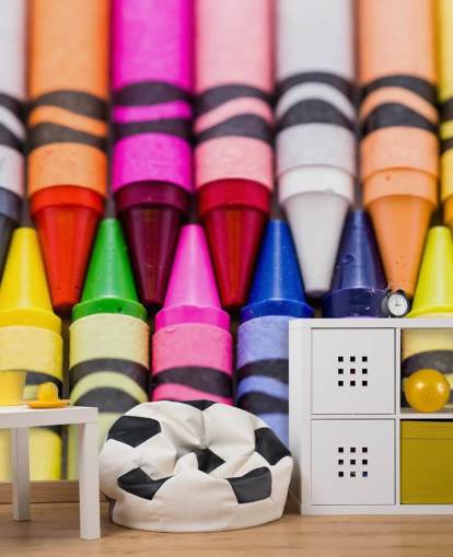 Regenboogkleurige kleurpotloden behang