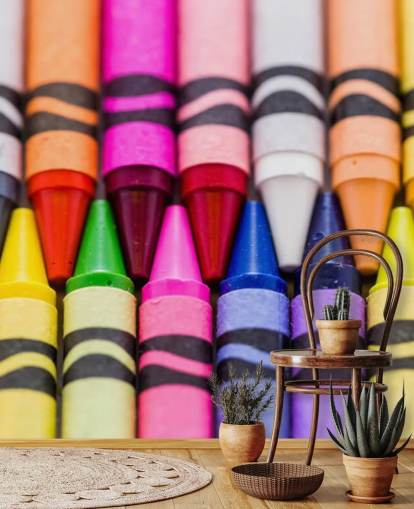 Papel pintado de crayones de colores arcoíris Papel pintado de crayones de colores arcoíris
