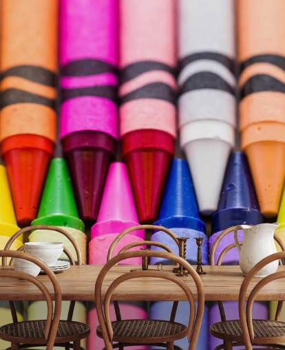 Papel pintado de crayones de colores arcoíris Papel pintado de crayones de colores arcoíris