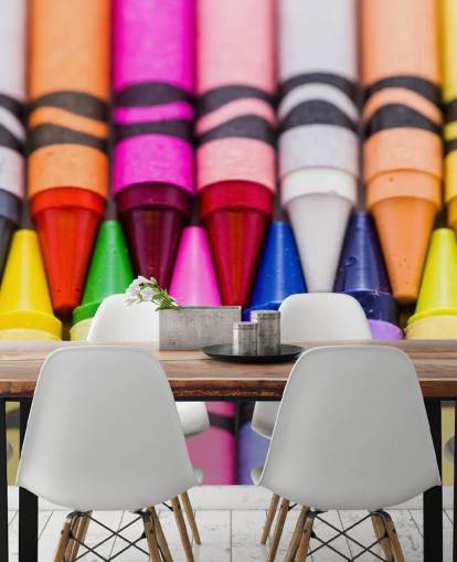 Papel pintado de crayones de colores arcoíris
