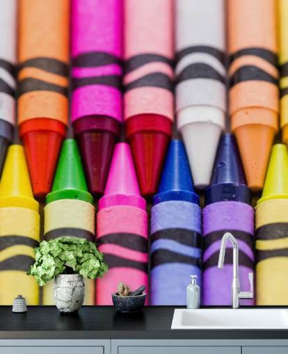 Rainbow Colored Crayons Wallpaper