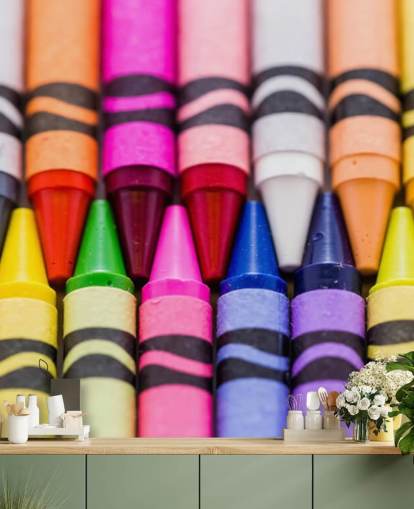 Papel pintado de crayones de colores arcoíris