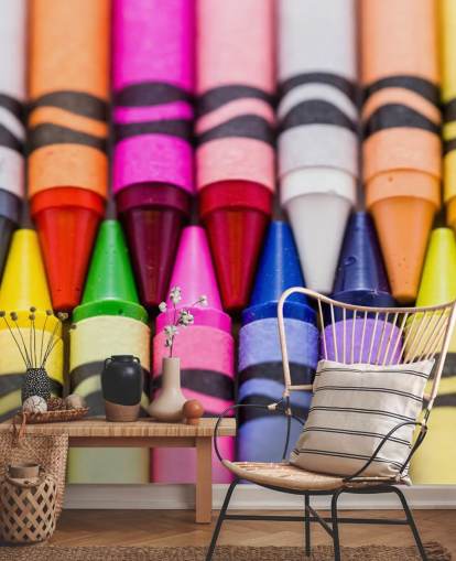 Rainbow Colored Crayons Wallpaper
