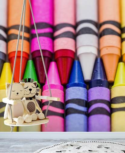 Carta da parati con pastelli colorati arcobaleno