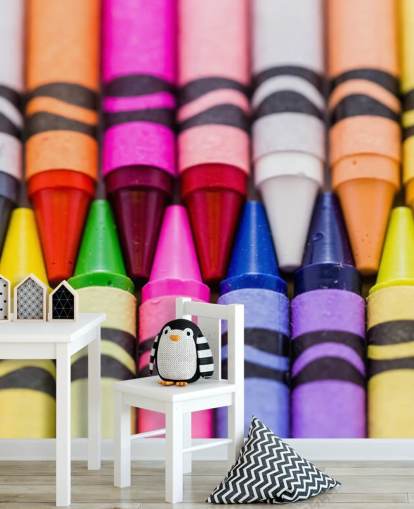 Papel pintado de crayones de colores arcoíris