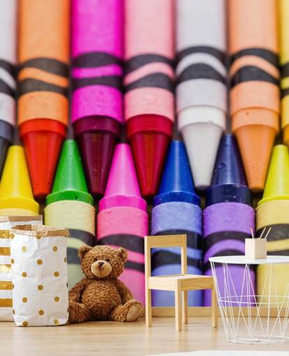 Papel pintado de crayones de colores arcoíris