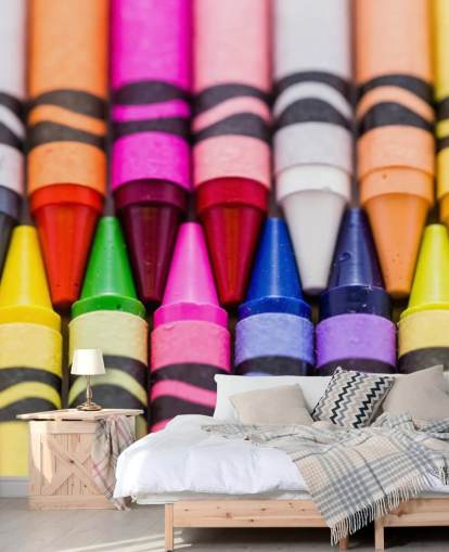 Rainbow Coloured Crayons Wallpaper