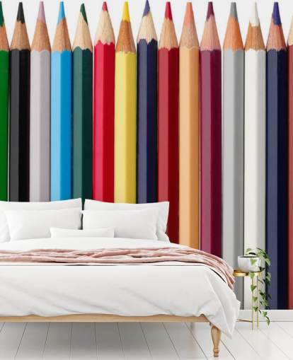 Stacks of Colourful Pencils Wallpaper