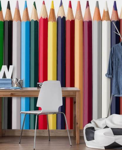 Stacks of Colourful Pencils Wallpaper