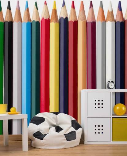 Papel pintado Pilas de lápices de colores