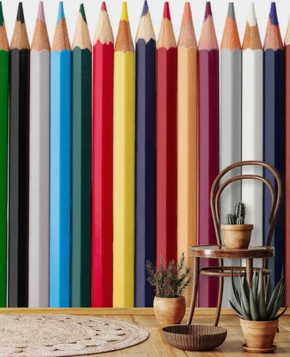 Stacks of Colourful Pencils Wallpaper Stacks of Colourful Pencils Wallpaper