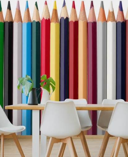 Papel pintado Pilas de lápices de colores