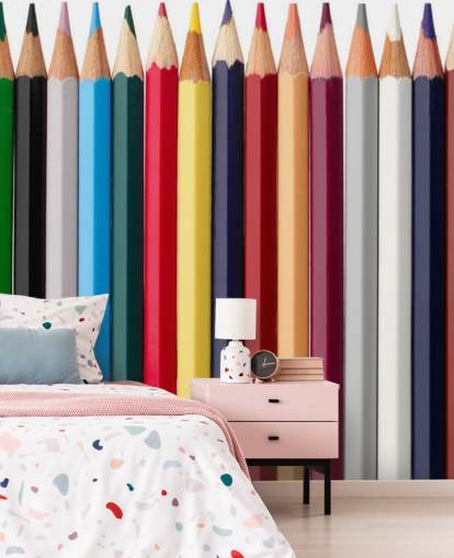 Stacks of Colourful Pencils Wallpaper