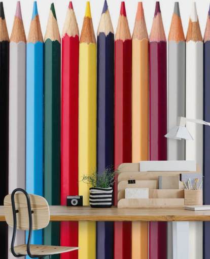 Stacks of Colourful Pencils Wallpaper