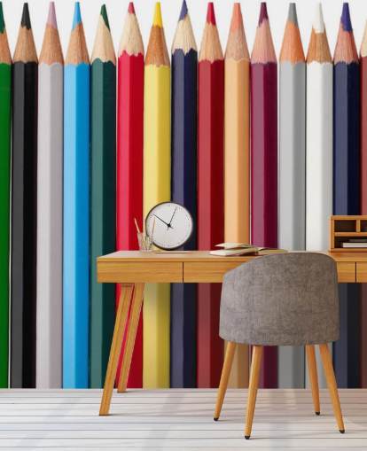 Stacks of Colourful Pencils Wallpaper