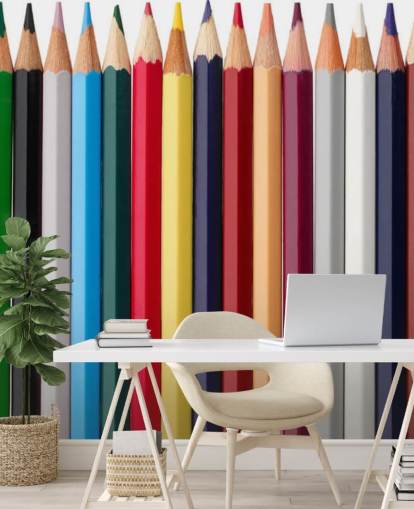 Papier Peint Piles de Crayons colorés Papier Peint Piles de Crayons colorés