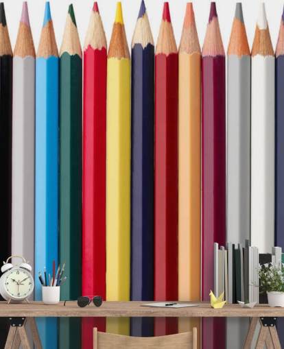 Stacks of Colourful Pencils Wallpaper