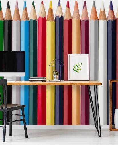 Stacks of Colourful Pencils Wallpaper Stacks of Colourful Pencils Wallpaper
