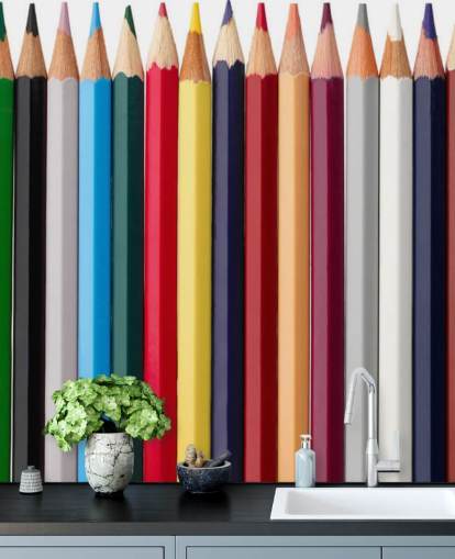 Stacks of Colourful Pencils Wallpaper