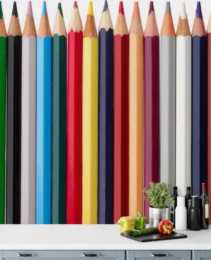 Papier Peint Piles de Crayons colorés Papier Peint Piles de Crayons colorés