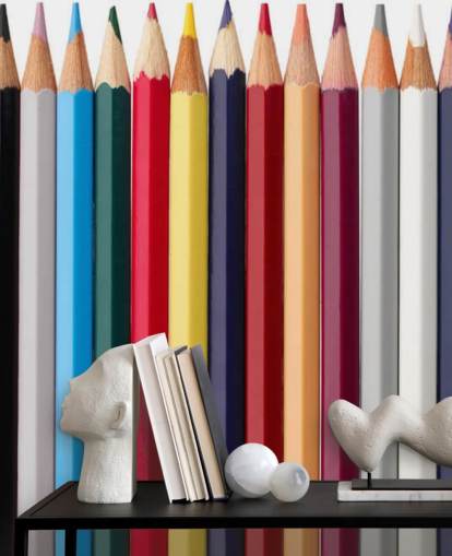 Stacks of Colourful Pencils Wallpaper