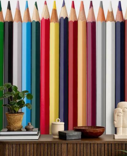 Pilhas de lápis coloridos papel de parede