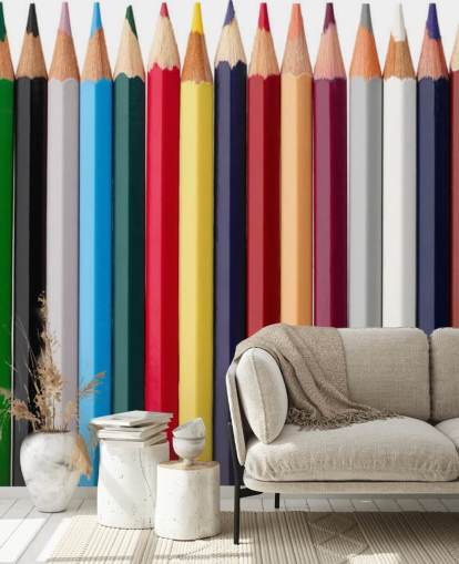 Papel pintado Pilas de lápices de colores