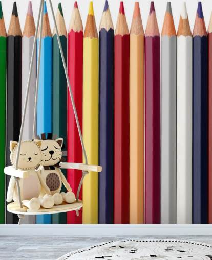 Papel pintado Pilas de lápices de colores Papel pintado Pilas de lápices de colores