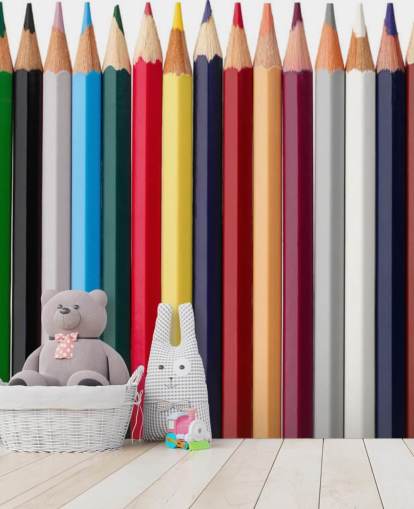 Stacks of Colourful Pencils Wallpaper