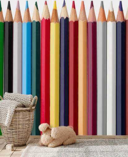 Pilhas de lápis coloridos papel de parede