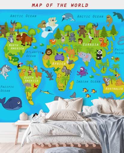 Papel de parede de mapa para crianças Papel de parede de mapa para crianças