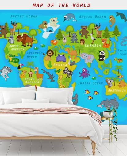 Papel de parede de mapa para crianças