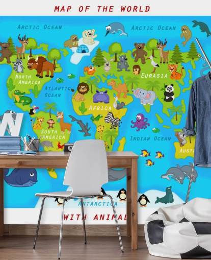 Papel de parede de mapa para crianças