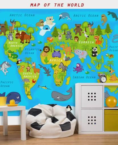 Fondo de pantalla de mapa apto para niños