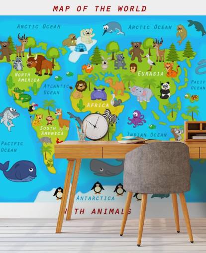 Fondo de pantalla de mapa apto para niños