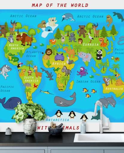 Fondo de pantalla de mapa apto para niños