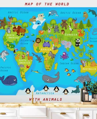 Fondo de pantalla de mapa apto para niños