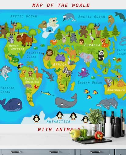 Fondo de pantalla de mapa apto para niños