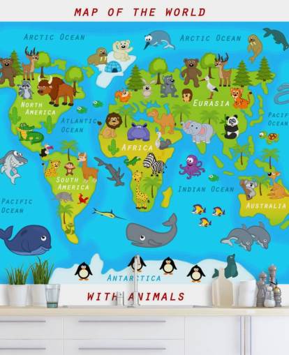 Fondo de pantalla de mapa apto para niños