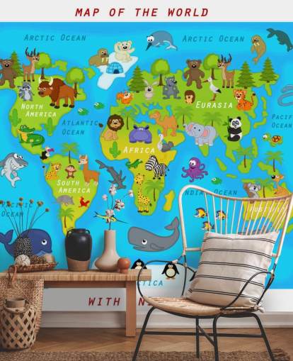 Fondo de pantalla de mapa apto para niños