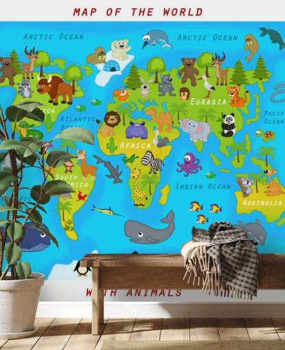 Fondo de pantalla de mapa apto para niños