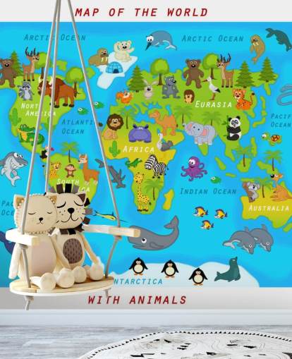Carta da parati con mappa adatta ai bambini