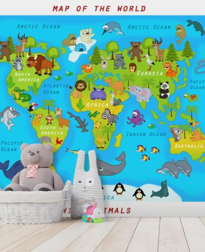 Carta da parati con mappa adatta ai bambini