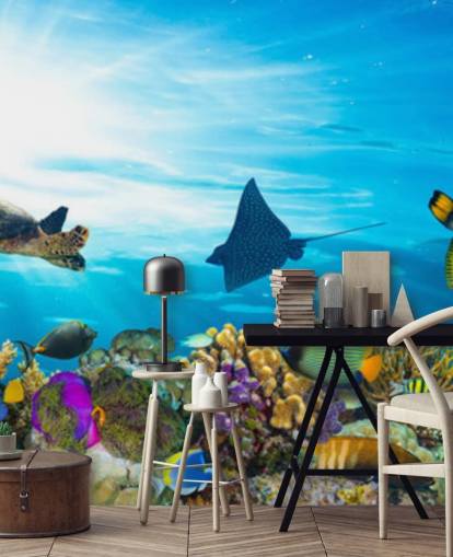 Farbenfrohe Fische und Korallen Tapete Farbenfrohe Fische und Korallen Tapete