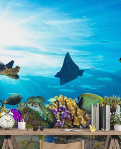 Farbenfrohe Fische und Korallen Tapete