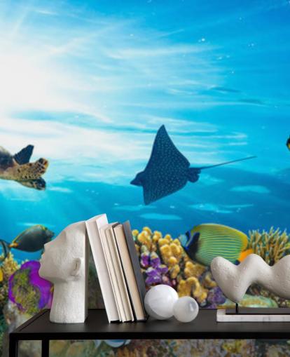 Farverige fisk og koral tapet