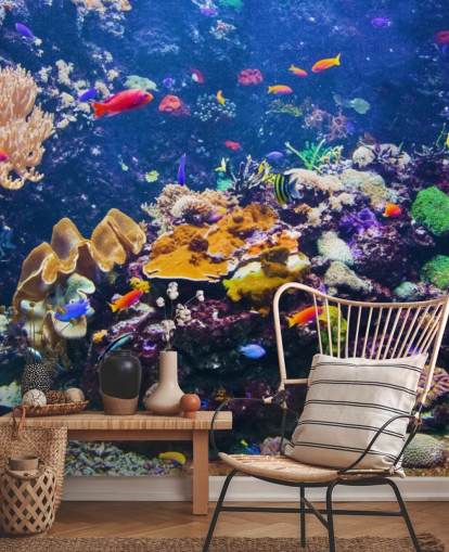 Papel pintado Arrecifes de coral y peces